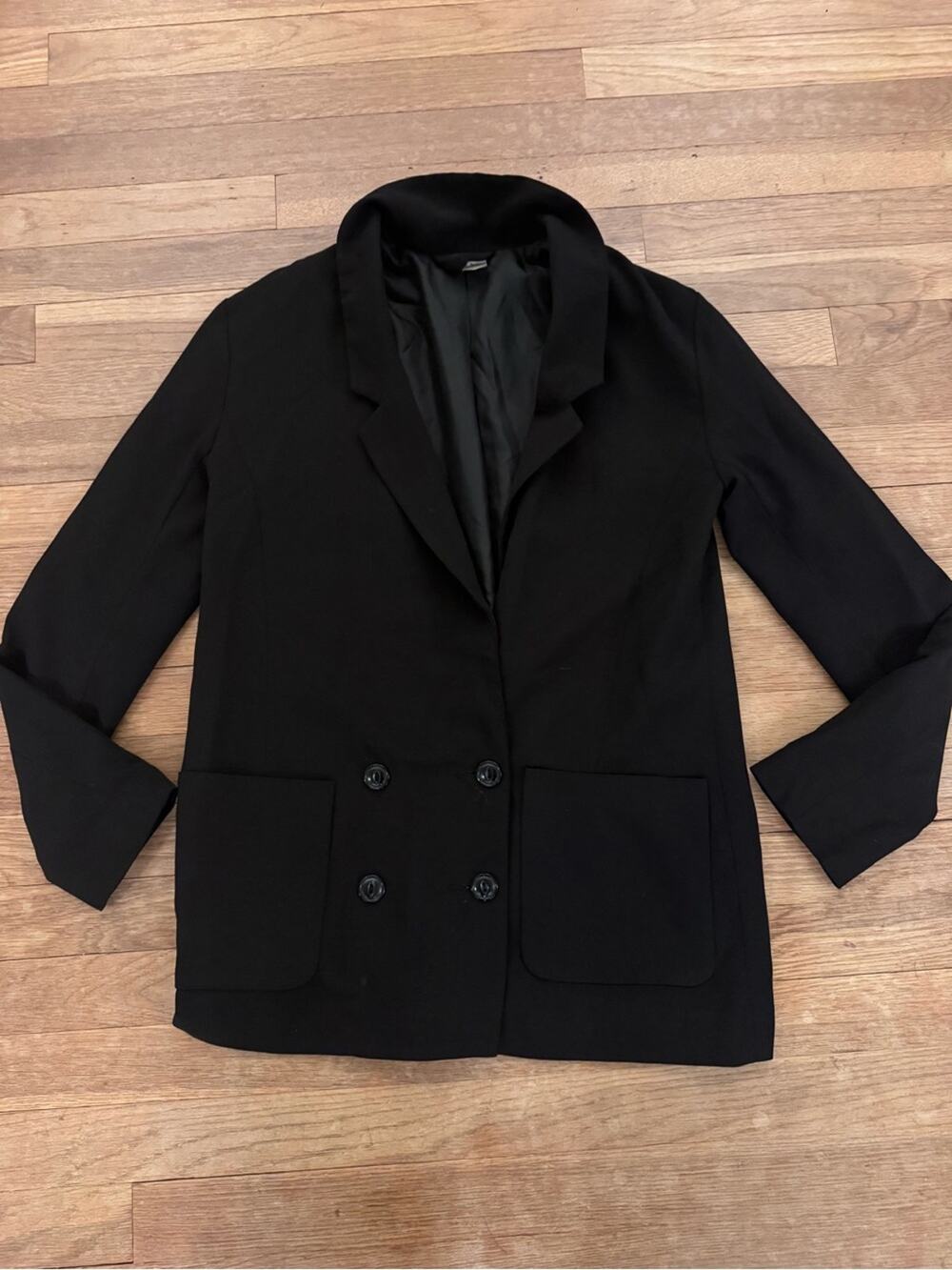 H&M Divided Women's Black Double Breasted Blazer - Size 4
 b15